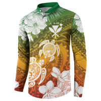 Kanaka Maoli Hawaii Flag Day Button Sweatshirt Vibrant Frangipani