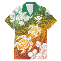 Kanaka Maoli Hawaii Flag Day Family Matching Mermaid Dress and Hawaiian Shirt Vibrant Frangipani