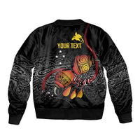 Personalized Papua New Guinea Milne Bay Bomber Jacket Bagi Necklace Mix Lime Pot Grunge LT7 - Polynesian Pride