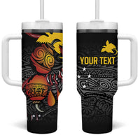 Personalized Papua New Guinea Milne Bay Tumbler With Handle Bagi Necklace Mix Lime Pot Grunge