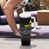 Personalized Papua New Guinea Milne Bay Tumbler With Handle Bagi Necklace Mix Lime Pot Grunge