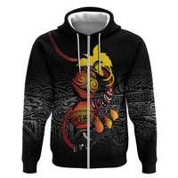 Personalized Papua New Guinea Milne Bay Zip Hoodie Bagi Necklace Mix Lime Pot Grunge LT7 Zip Hoodie Black - Polynesian Pride