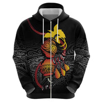 Personalized Papua New Guinea Milne Bay Zip Hoodie Bagi Necklace Mix Lime Pot Grunge LT7 - Polynesian Pride