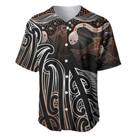 Aotearoa Maori - Australia Indigenous Baseball Jersey Koiri Whakairo Mix Aboriginal Art - Polynesian Pride