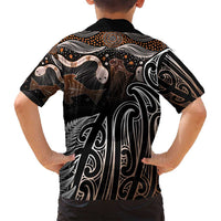 Aotearoa Maori - Australia Indigenous Family Matching Puletasi and Hawaiian Shirt Koiri Whakairo Mix Aboriginal Art - Polynesian Pride