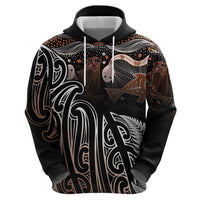 Aotearoa Maori - Australia Indigenous Hoodie Koiri Whakairo Mix Aboriginal Art - Polynesian Pride