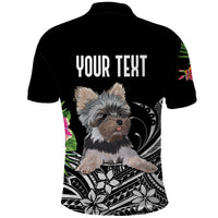 Personalised Dog Polynesian Polo Shirt With Yorkshire Terrier Floral Style LT7 - Polynesian Pride