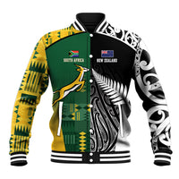 Custom Rugby South Africa New Zealand Greatest Rivals Baseball Jacket Tribal Motifs LT7 Unisex Multicolor - Polynesian Pride