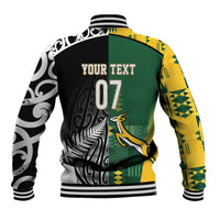 Custom Rugby South Africa New Zealand Greatest Rivals Baseball Jacket Tribal Motifs LT7 - Polynesian Pride