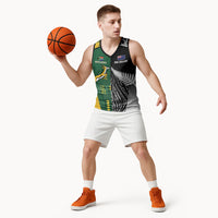 Custom Rugby South Africa New Zealand Greatest Rivals Basketball Jersey Tribal Motifs LT7 - Polynesian Pride