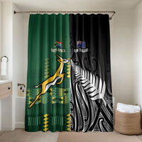 Rugby South Africa New Zealand Greatest Rivals Bathroom Set Tribal Motifs LT7 Shower Curtain Only Multicolor - Polynesian Pride