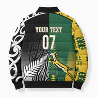 Custom Rugby South Africa New Zealand Greatest Rivals Bomber Puffer Jacket Tribal Motifs LT7 - Polynesian Pride
