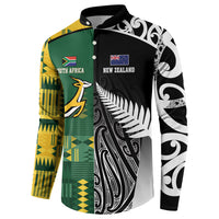 Custom Rugby South Africa New Zealand Greatest Rivals Button Sweatshirt Tribal Motifs LT7 - Polynesian Pride