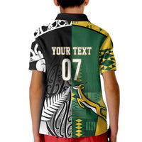 Custom Rugby South Africa New Zealand Greatest Rivals Kid Polo Shirt Tribal Motifs LT7 - Polynesian Pride
