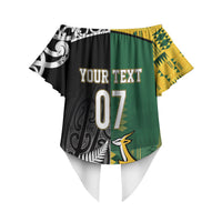 Custom Rugby South Africa New Zealand Greatest Rivals Off Shoulder Wrap Waist Top Tribal Motifs LT7 - Polynesian Pride