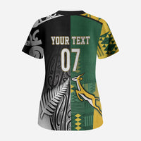 Custom Rugby South Africa New Zealand Greatest Rivals Scrub Top Tribal Motifs LT7 - Polynesian Pride