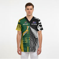 Custom Rugby South Africa New Zealand Greatest Rivals Scrub Top Tribal Motifs LT7 - Polynesian Pride