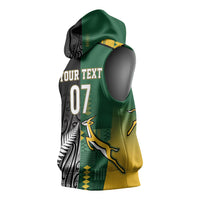 Custom Rugby South Africa New Zealand Greatest Rivals Sleeveless Hoodie Tribal Motifs LT7 - Polynesian Pride