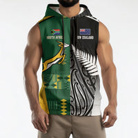 Custom Rugby South Africa New Zealand Greatest Rivals Sleeveless Hoodie Tribal Motifs LT7 - Polynesian Pride