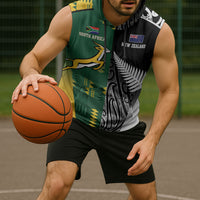 Custom Rugby South Africa New Zealand Greatest Rivals Sleeveless Hoodie Tribal Motifs LT7 - Polynesian Pride