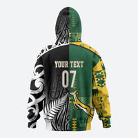 Custom Rugby South Africa New Zealand Greatest Rivals Zip Hoodie Tribal Motifs LT7 - Polynesian Pride