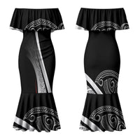 Aotearoa Maori Rugby Custom Couples Matching Mermaid Dress and Hawaiian Shirt Kapa O Pango LT7 - Polynesian Pride