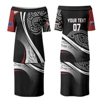 Aotearoa Maori Rugby Custom Couples Matching Puletasi and Long Sleeve Button Shirt Kapa O Pango LT7 - Polynesian Pride