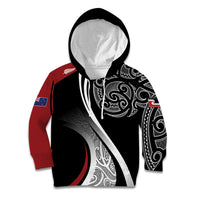Aotearoa Maori Rugby Custom Kid Hoodie Kapa O Pango LT7 Hoodie Black - Polynesian Pride