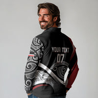 Aotearoa Maori Rugby Custom Long Sleeve Polo Shirt Kapa O Pango LT7 - Polynesian Pride