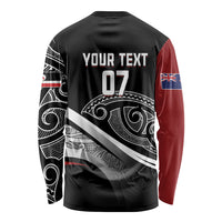 Aotearoa Maori Rugby Custom Long Sleeve Shirt Kapa O Pango LT7 - Polynesian Pride