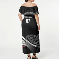 Aotearoa Maori Rugby Custom Off Shoulder Maxi Dress Kapa O Pango LT7 - Polynesian Pride