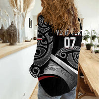 Aotearoa Maori Rugby Custom Women Casual Shirt Kapa O Pango LT7 - Polynesian Pride