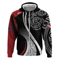 Aotearoa Maori Rugby Custom Zip Hoodie Kapa O Pango LT7 Zip Hoodie Black - Polynesian Pride