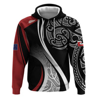 Aotearoa Maori Rugby Custom Zip Hoodie Kapa O Pango LT7 Pullover Hoodie Black - Polynesian Pride
