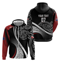 Aotearoa Maori Rugby Custom Zip Hoodie Kapa O Pango LT7 - Polynesian Pride