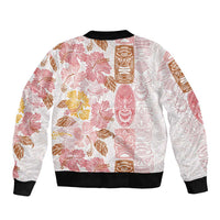 Christmas Aloha Hawaii Tiki Bomber Jacket Hibiscus Spring Colors - Polynesian Pride