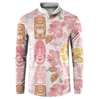 Christmas Aloha Hawaii Tiki Button Sweatshirt Hibiscus Spring Colors - Polynesian Pride