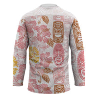 Christmas Aloha Hawaii Tiki Hockey Jersey Hibiscus Spring Colors - Polynesian Pride