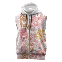 Christmas Aloha Hawaii Tiki Sleeveless Zip Hoodie Hibiscus Spring Colors LT7 Pink - Polynesian Pride