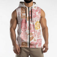 Christmas Aloha Hawaii Tiki Sleeveless Zip Hoodie Hibiscus Spring Colors LT7 - Polynesian Pride