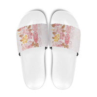 Christmas Aloha Hawaii Tiki Slide Sandals Hibiscus Spring Colors - Polynesian Pride