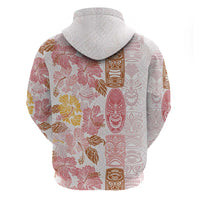 Christmas Aloha Hawaii Tiki Zip Hoodie Hibiscus Spring Colors - Polynesian Pride