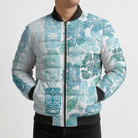 Christmas Aloha Hawaii Tiki Bomber Puffer Jacket Hibiscus Summer Colors - Polynesian Pride