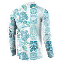 Christmas Aloha Hawaii Tiki Button Sweatshirt Hibiscus Summer Colors - Polynesian Pride