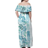 Christmas Aloha Hawaii Tiki Family Matching Off Shoulder Maxi Dress and Hawaiian Shirt Hibiscus Summer Colors - Polynesian Pride