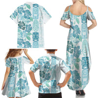 Christmas Aloha Hawaii Tiki Family Matching Summer Maxi Dress and Hawaiian Shirt Hibiscus Summer Colors - Polynesian Pride