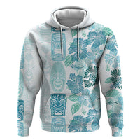 Christmas Aloha Hawaii Tiki Zip Hoodie Hibiscus Summer Colors - Polynesian Pride