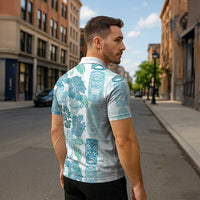 Christmas Aloha Hawaii Tiki Zipper Polo Shirt Hibiscus Summer Colors - Polynesian Pride