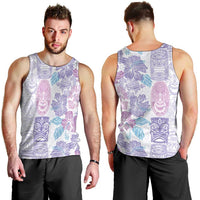 Christmas Aloha Hawaii Tiki Men Tank Top Hibiscus Winter Colors - Polynesian Pride