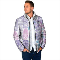 Christmas Aloha Hawaii Tiki Padded Jacket Hibiscus Winter Colors - Polynesian Pride